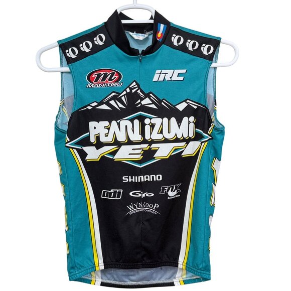 Pearl Izumi Cycling Jersey Mens Black/Teal Polyester Racing Fit Size Medium - Picture 1 of 7